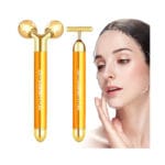 2-IN-1 Electric Face Massager 24k Golden Facial Massager