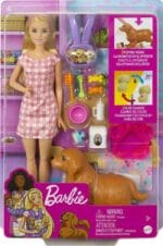 Barbie Doll and Pets, Blonde Doll with Mommy Dog - Image 2